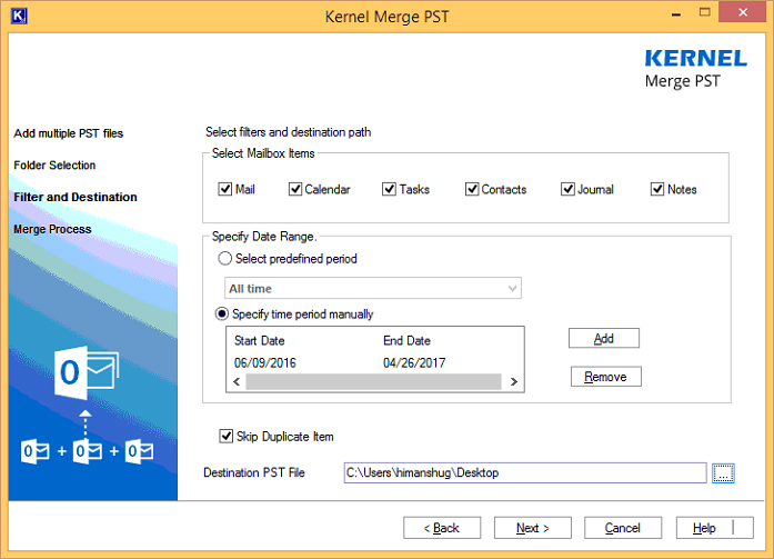 how to merge outlook pst files